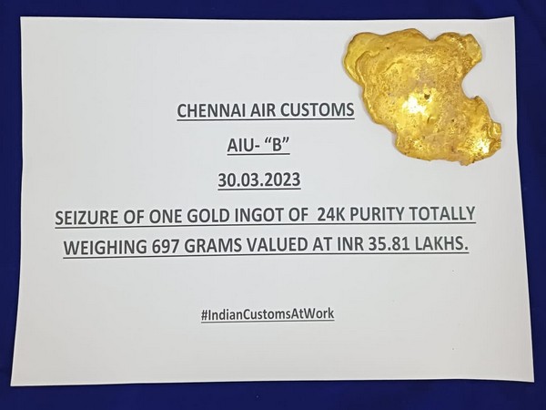 The photo shared by Chennai Customs. (Photo/Twitter: @ChennaiCustoms)