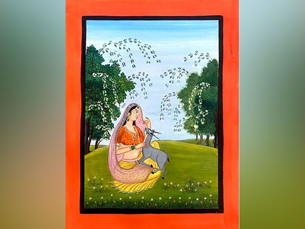 The world-famous 'Basohli Painting' from Kathua district in Jammu (ANI)