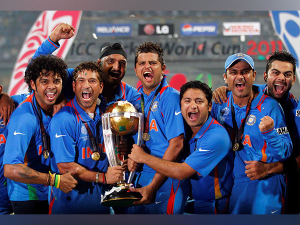 Indian team with 2011 World Cup trophy. (Photo- Jay Shah Twitter)
