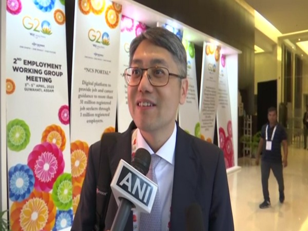 Chinese delegate Rui Mu at Employment Working Group Meeting in Guwahati on Monday. (Photo/ANI)