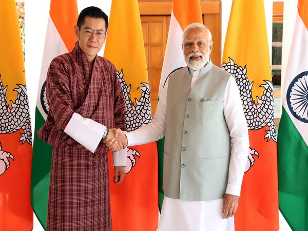 Bhutan King Jigme Wangchuk met  Prime Minister Narendra Modi. (Photo/ANI)