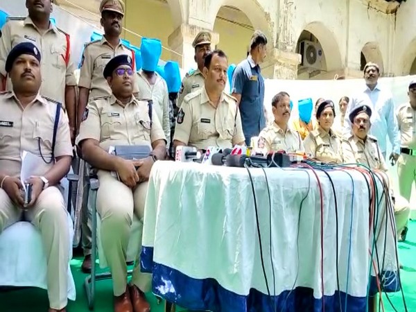 Tirupati SP Parameshwar Reddy addressing the media. (Photo/ANI)