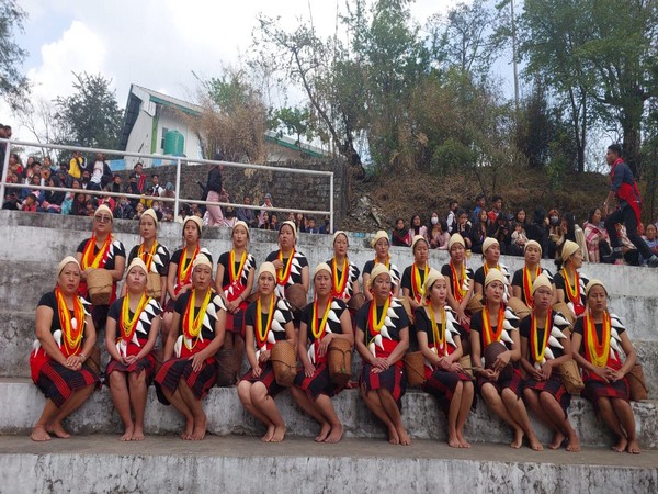 Konyak Aoleang Taitam festival was organised at Naga Heritage Village in Kisama of Nagaland's Kohima. (Photo/ANI)