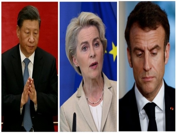 China's President Xi Jinping, EU chief Ursula von der Leyen and French President Emmanuel Macron.