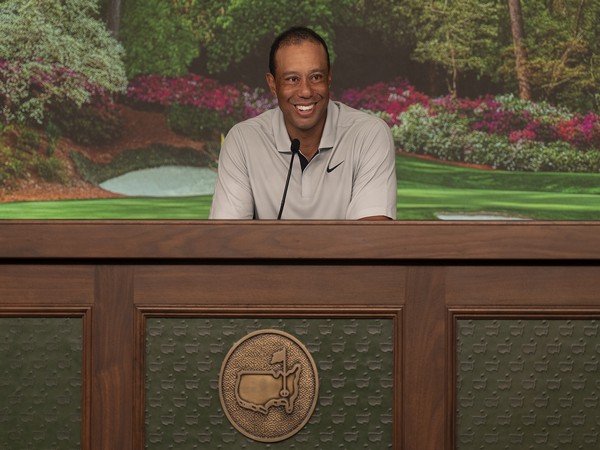 Tiger Woods at Press Conference of the Masters (Image: Masters)