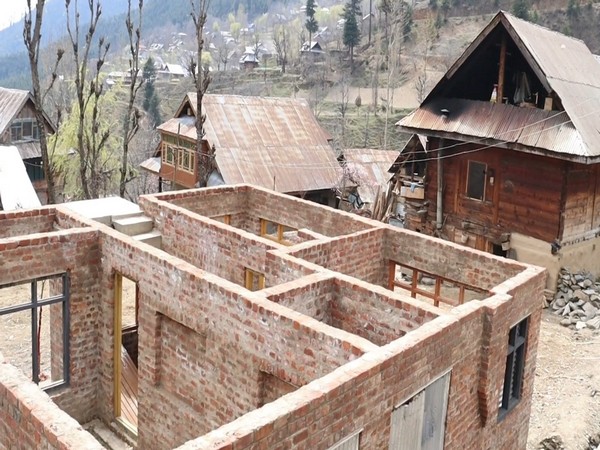 Visual of houses being built under PMAY scheme in Kupwara (Photo/ANI)