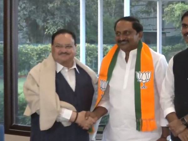 BJP national president JP Nadda (left) and former Andhra Pradesh CM Kiran Reddy (right) (Photo/ANI)