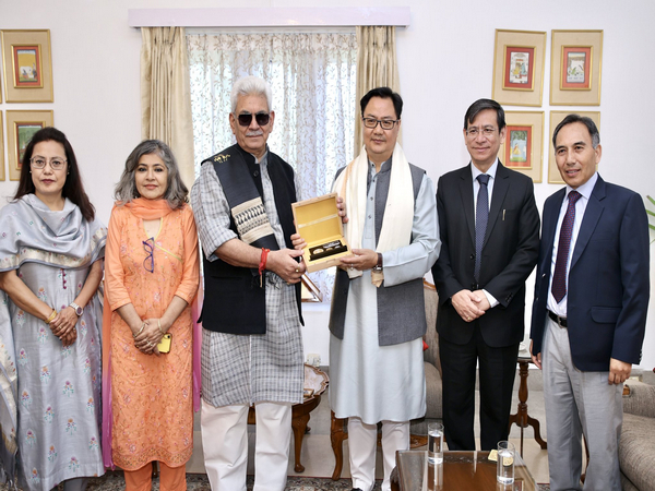 Union law minister Kiren Rijiju in Jammu and Kashmir (Photo/ANI) 