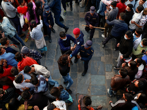 Representative Image of Nepal Police managing crowd. (File Photo/Reuters)
