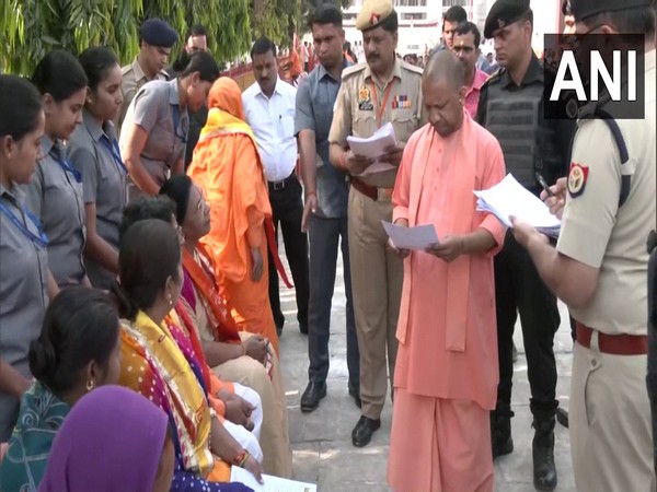 Uttar Pradesh Chief Minister Yogi Adityanath in Janata Darshan at Gorakhpur