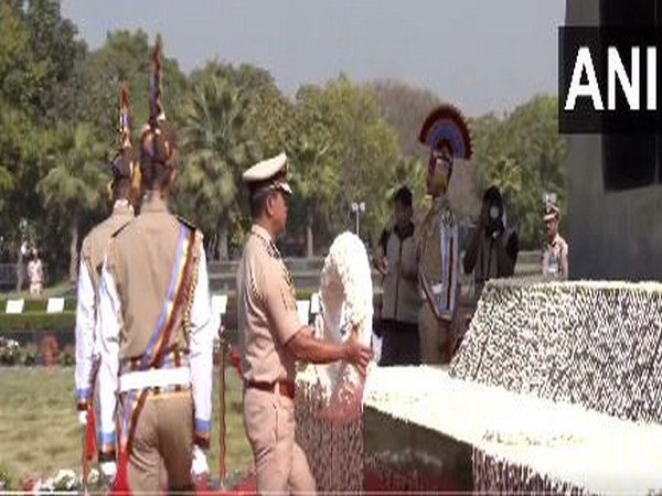 Central Reserve Police Force Director General Sujoy Lal Thaosen pays tribute to fallen heroes