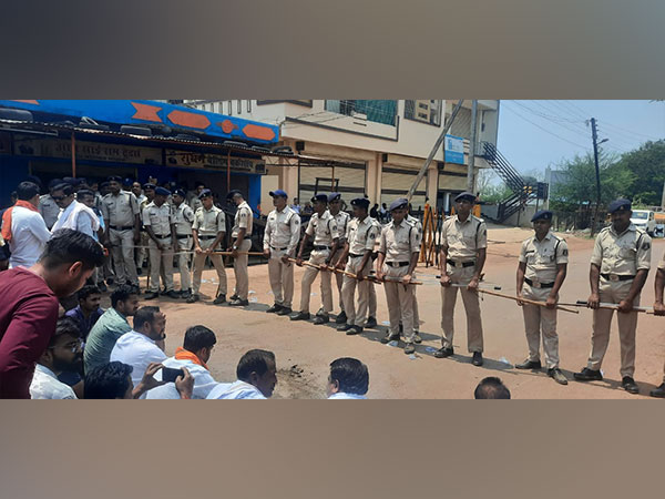 Police have placed elaborate security arrangements in Bemetara. (Photo/ANI)