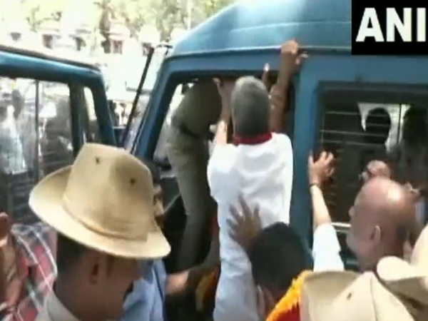 Visuals from protest spot 
