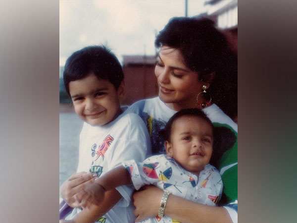 Zeenat Aman with baby boys. (Image Source: Instagram)