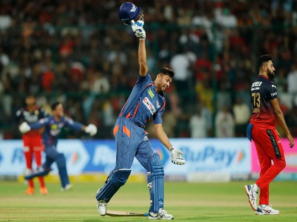 Avesh Khan throwing his helmet while celebrating after LSG's win. (Photo- IPL)