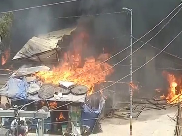 Fire at vegetable market in Bihar's Bodh Gaya (Photo/ANI)