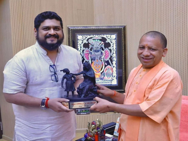 Director Om Raut with UP CM Yogi Adityanath (Image source: Instagram)