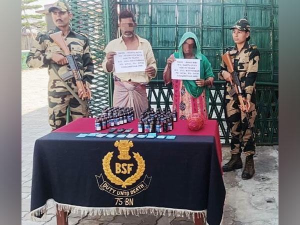 BSF apprehended two persons with contraband drugs along the India-Bangladesh border(Photo/ANI)