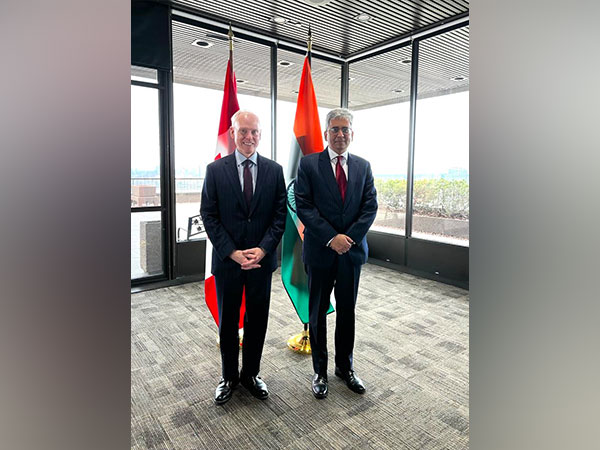 Saurabh Kumar, Secretary (East), MEA with David Morrison, Deputy Minister of Foreign Affairs, Global Affairs Canada (Image Credit: Twitter/@HCI_Ottawa)