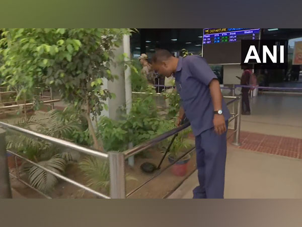 Search operation underway at Bihar's Patna airport after a bomb threat call. (Photo/ANI)