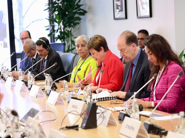 Finance Minister Nirmala Sitharaman in US. (Photo: Twitter//   @FinMinIndia)