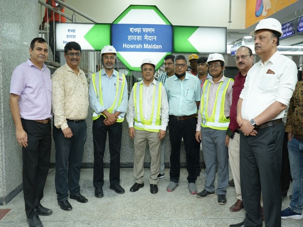 Kolkata Metro officials at Howrah Maidan metro station (Photo/ANI)