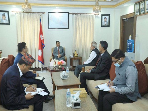Indian Ambassador to Nepal, Naveen Srivastava and Nepal Home Minister Narayan Kaji Shrestha. (Photo: Indian Embassy in Nepal)