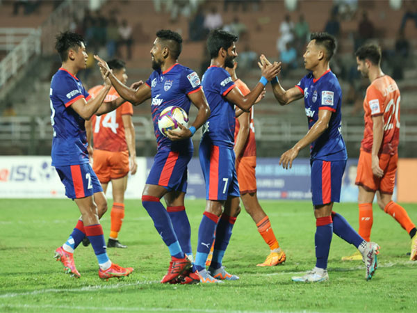 Bengaluru FC players (In Blue) celebrating (Photo- AIFF Media)