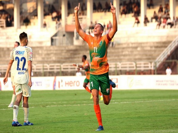 Sreenidi Deccan player celebrating. (Photo- AIFF Media)