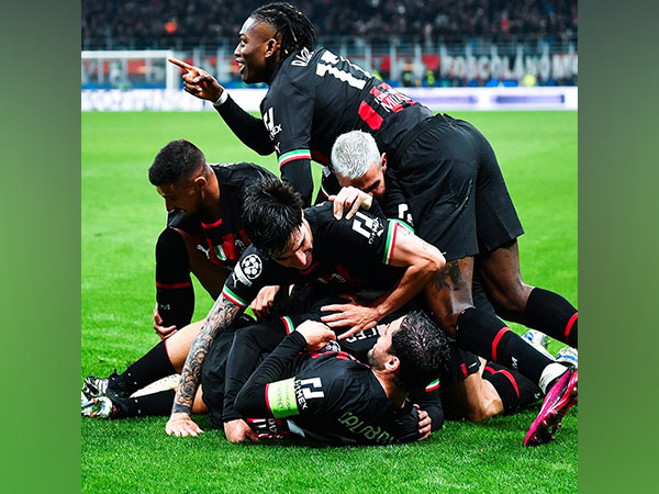 AC Milan players celebrating. (Photo- UEFA CL Twitter)