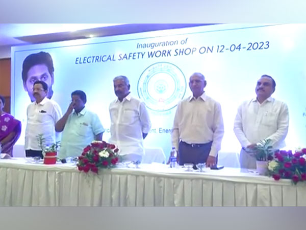 Andhra Pradesh Minister for Energy Peddireddy Ramachandra Reddy inaugurates electrical safety workshop in Tirupati (Photo/ANI)
