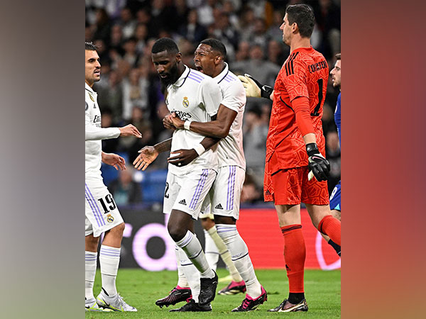 Real Madrid players celebrating. (Photo- UEFA Champions League Twitter)