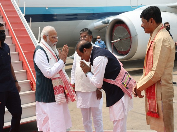 PM Modi arrives in Assam (Photo/ANI)
