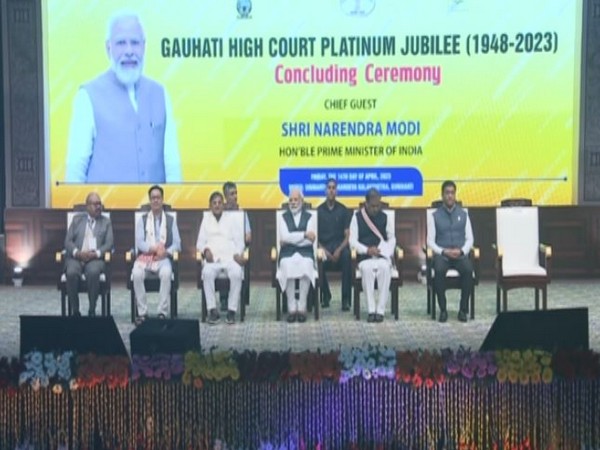 Assam CM, PM Modi attends closing ceremony of Platinum Jubilee celebration of Gauhati High Court (Photo/ANI)