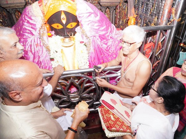 West Bengal Chief Minister Mamata Banerjee at Kalighat Temple in Kolkata on April 13 (Photo/Twitter)