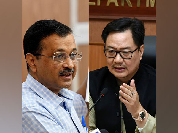 Union Law Minister Kiren Rijiju and Delhi CM Arvind Kejriwal (Photo/ANI)