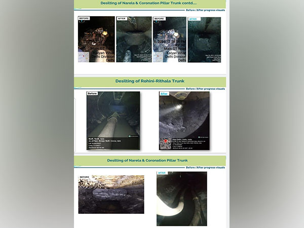 Desilting of trunk/peripheral sewer lines underway at various places in Delhi. (Photo/ANI)