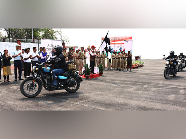 Governor Lt. General KT Parnaik, (Retd.) flags off Itanagar-Tezpur leg of Rhino Motorcycle Rally (ANI)