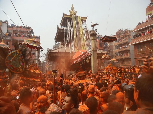 Nepali town Bhaktapur painted red as it welcomes new year