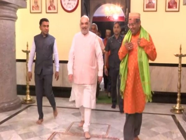 Amit Shah with Goa CM Pramod Sawant visited Nagesh temple (Photo/ANI)
