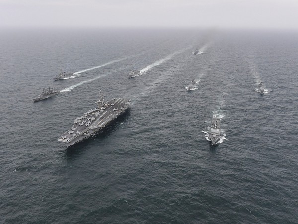 Naval vessels from South Korea, the US and Japan navies (Source: Reuters Pictures)