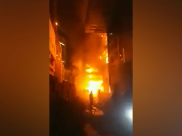 Fire breaks out in buildings in Kapurbawadi in Maharashtra's Thane. (Photo/ANI)