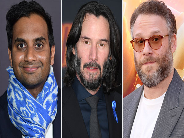 Aziz Ansari, Keanu Reeves and Seth Rogen (Image source: Instagram)