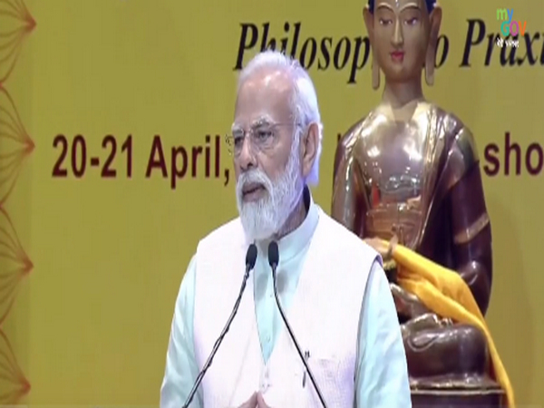 Prime Minister Narendra Modi at Global Buddhist Summit. (Photo Credit - Twitter)