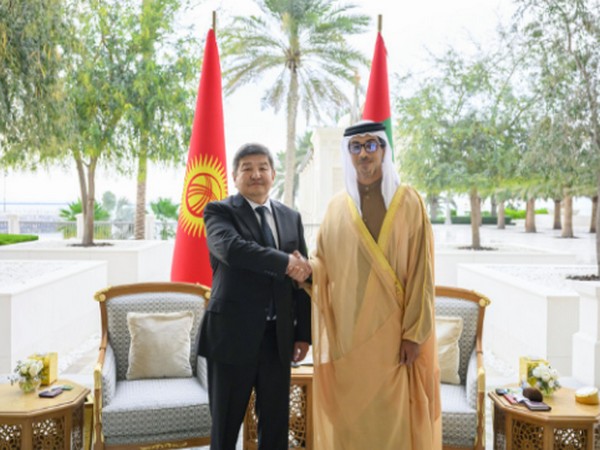 UAE VP, Sheikh Mansour bin Zayed Al Nahyan with Kyrgyzstan's PM Akylbek Japarov (WAM)