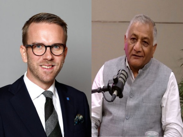 Swedish Minister Andreas Carlson (Left) and General VK Singh (Right)