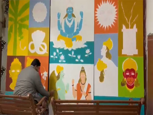 Visual of the paintings being prepared for Char Dham Yatra decorations (Photo/ANI)
