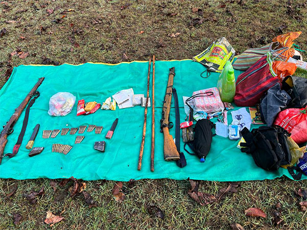 Weapons and other materials recovered from the spot
