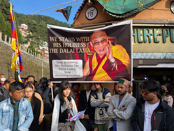 Scores of Buddhist associations gather in support of Dalai Lama in Shimla. (Photo/ANI)