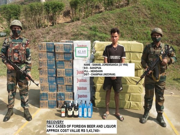 Assam Rifles 144 cases of foreign-origin beer (Photo/ANI)